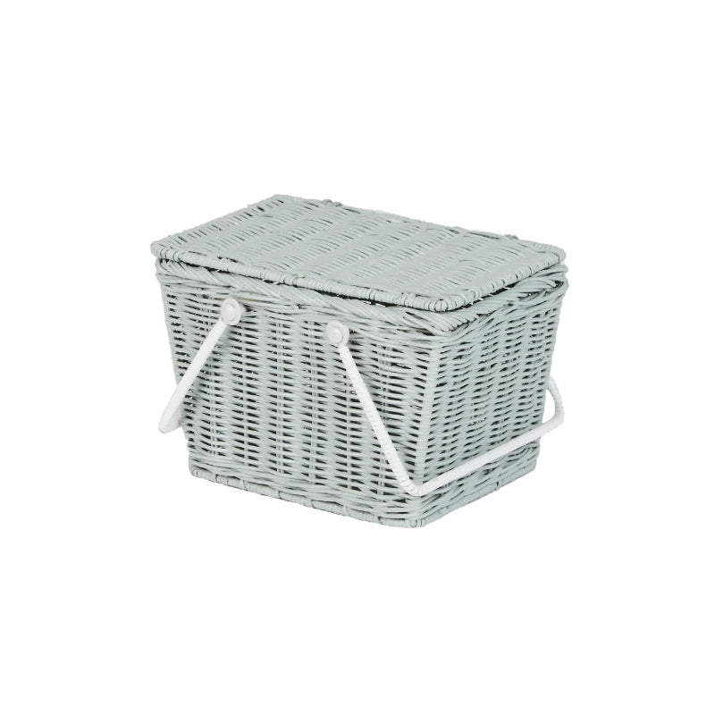 Olli Ella Rattan Piki Basket - Vintage Blue
