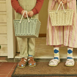 Olli Ella Rattan Piki Basket - Vintage Blue