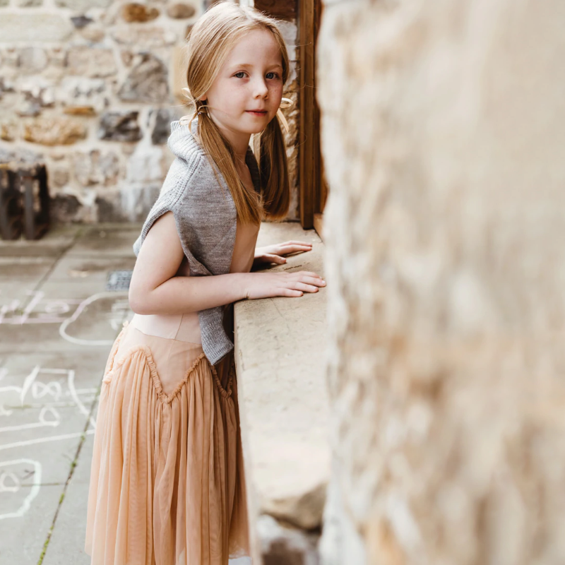 Peggy Velvet Ballet Dress - Ivory Cream