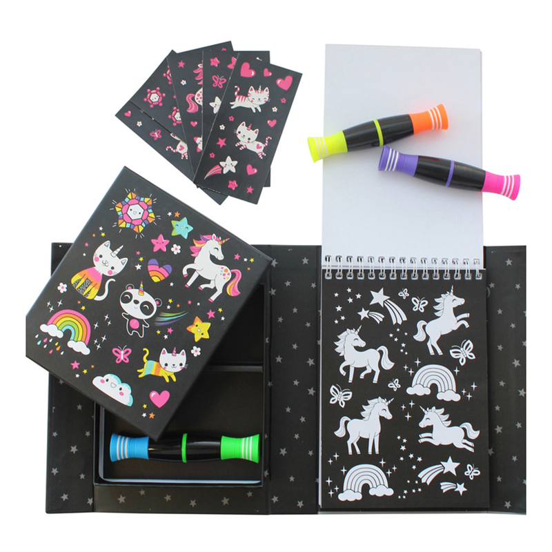 Tiger Tribe Neon Colouring Set - Unicorn