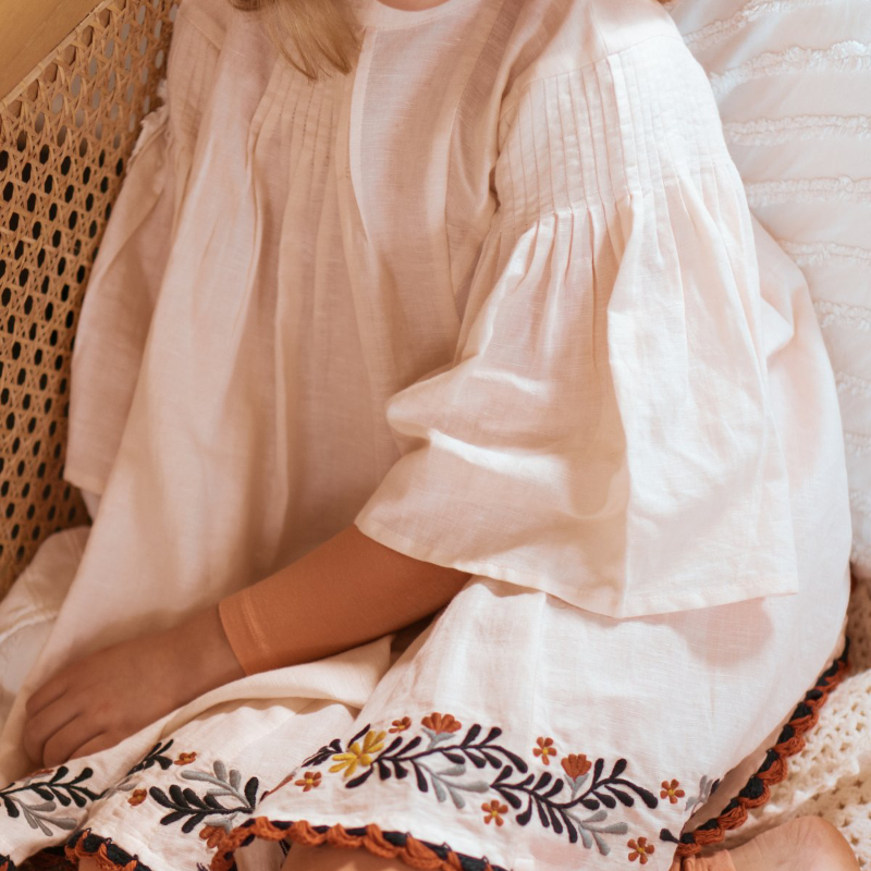 Coco & Ginger Anouk Dress - Rosewater Embroidery