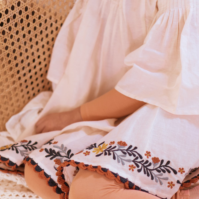Coco & Ginger Anouk Dress - Rosewater Embroidery