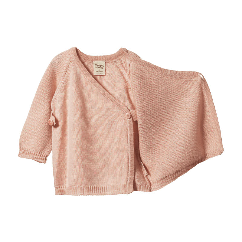 Nature Baby Merino Kimono Jacket - Rose Dust